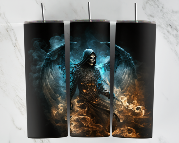 Angel of death with smoke and fire - 20oz Tumbler