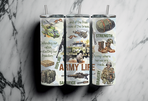 Army Life with Quotes - 20oz Tumbler