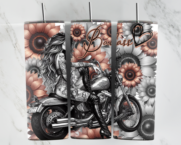 Badass - Girl on Motorbike - 20oz Tumbler