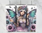 Beautiful Disaster - Fairy with butterflies and sunflowers - 20oz Tumbler