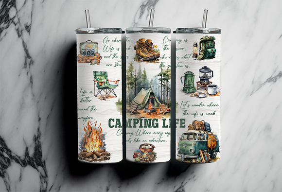 Camping Life with Quotes - 20oz Tumbler