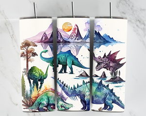 Dinosaurs - Water Colour - 20oz Tumbler