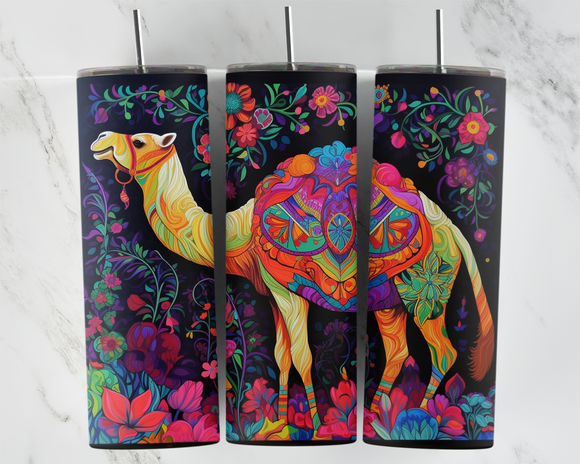 Floral Camel - 20oz Tumbler