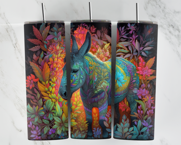 Floral Donkey - 20oz Tumbler