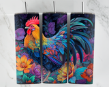 Floral Rooster - 20oz Tumbler