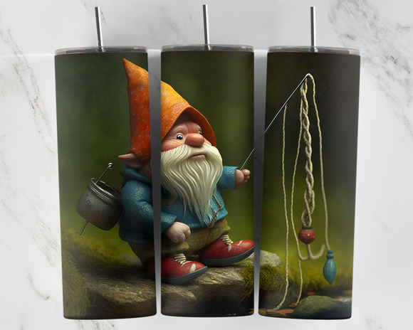 Gnome with fishing rod - 20oz Tumbler