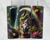 Gnome with Mystical house and rainbow - 20oz Tumbler