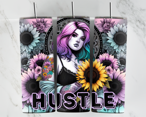 Hustle - Girl with flowers - 20oz Tumbler