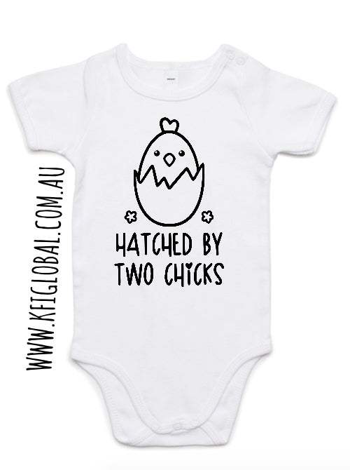 Hatched by two chicks Baby Bodysuit ( onesie )