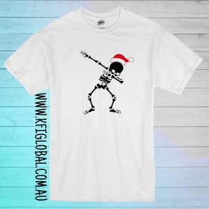 Christmas Skeleton Dab Shirt - childrens