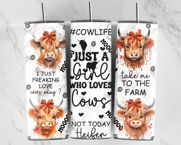 Just a girl who loves cows - sayings - 20oz Tumbler