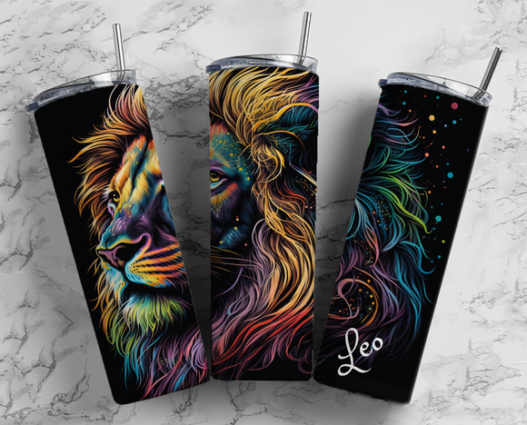 Leo - Zodiac Sign - Rainbow Lion - 20oz Tumbler