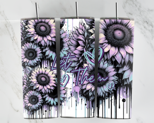 Let Them with Sunflowers - Teal and Purple - 20oz Tumbler