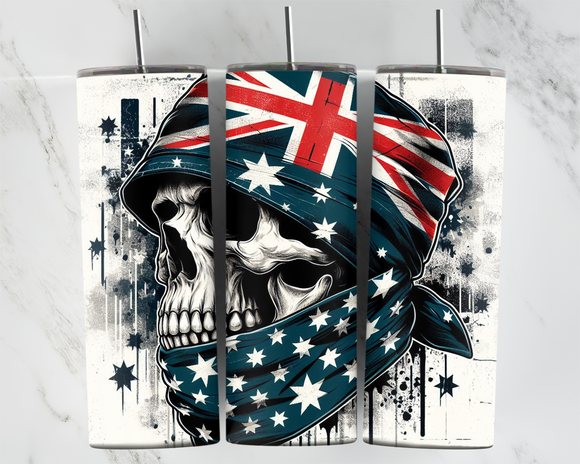 Skull with Australian Flag - 20oz Tumbler