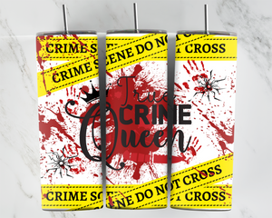 True Crime Queen - Crime scene tape - Blood Dripping - 20oz Tumbler