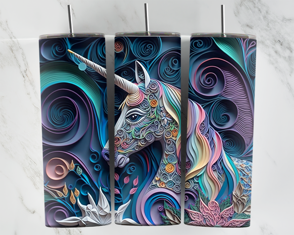 Unicorn quilling - 20oz Tumbler