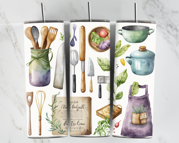 Water Colour Kitchen Chef - 20oz Tumbler