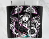 Witch with Crow - Black, white, Pink, Mint - 20oz Tumbler