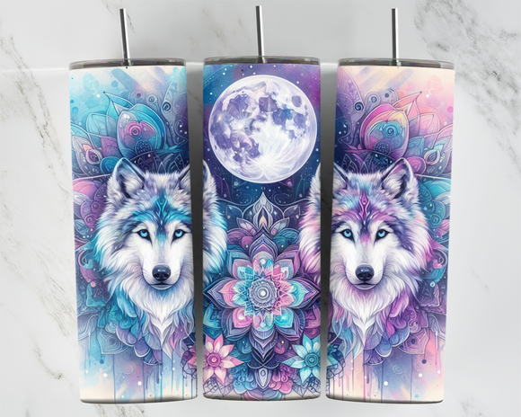 Wolves with Moon - 20oz Tumbler