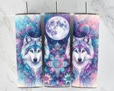 Wolves with Moon - Pastel - 20oz Tumbler