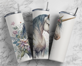 Unicorn white - Floral 20oz Tumbler