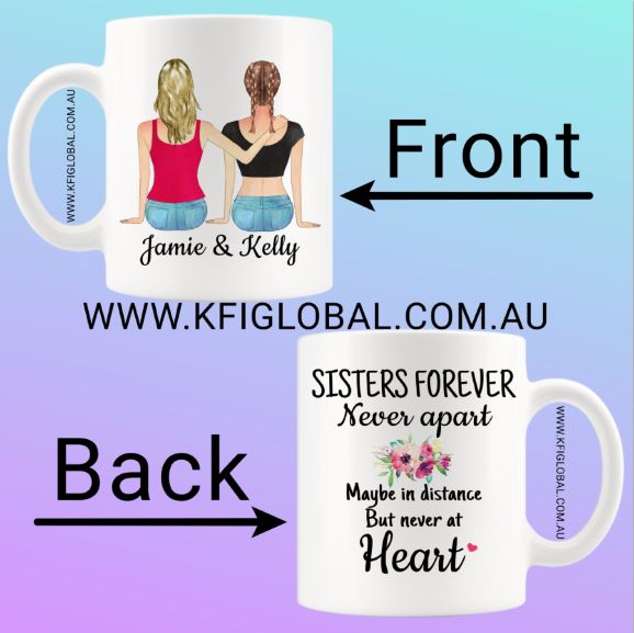 Personalised Sister forever Design Mug