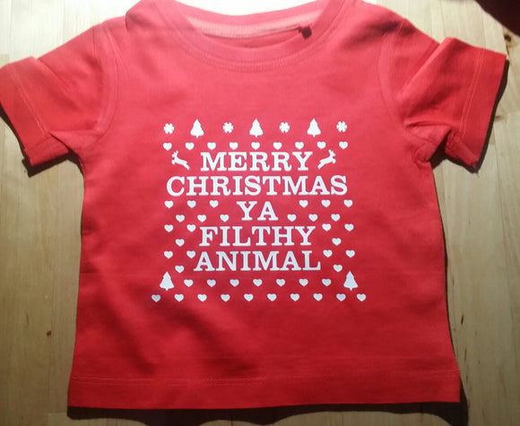 Merry Christmas Ya Filthy Animal Tee