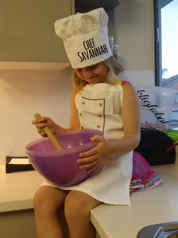 Personalised Children's apron with chef’s hat