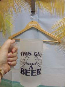 This guy needs a beer Frosted Glass Beer Stein 16oz