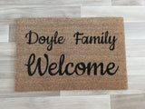 Personalised family welcome Doormat - Doormats R Us