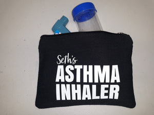 Personalised asthma inhaler bag