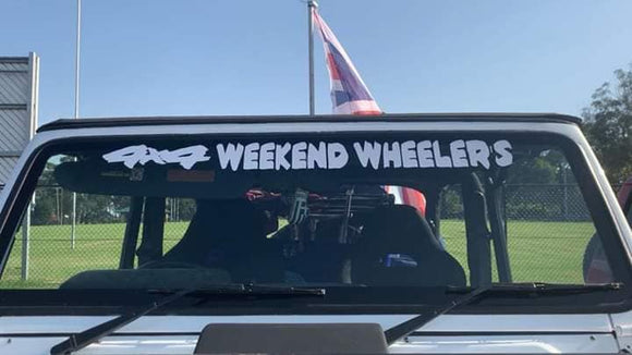 4x4 weekend  wheeler's window banner Sticker - Slimline