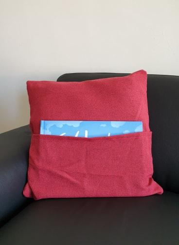Pocket Cushion - reading - book - remote pillow