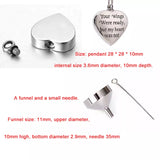 Cremation Necklace Memorial Ashes Keepsake Urn Necklace with Filling Tool