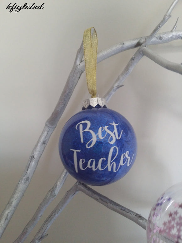 Best Teacher Christmas Bauble