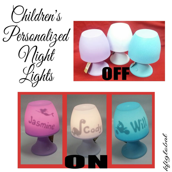 Children's Personalised Mushroom Night Light
