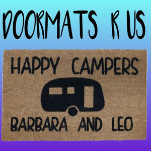 Personalised Happy Campers Doormat - Doormats R Us - Caravan - Camping