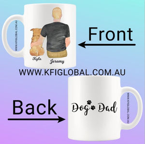 Personalised Pet and friend Design Mug - with male - pet dad