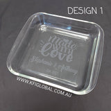 Personalised / Custom Glass Baking Dish - etched / engraved