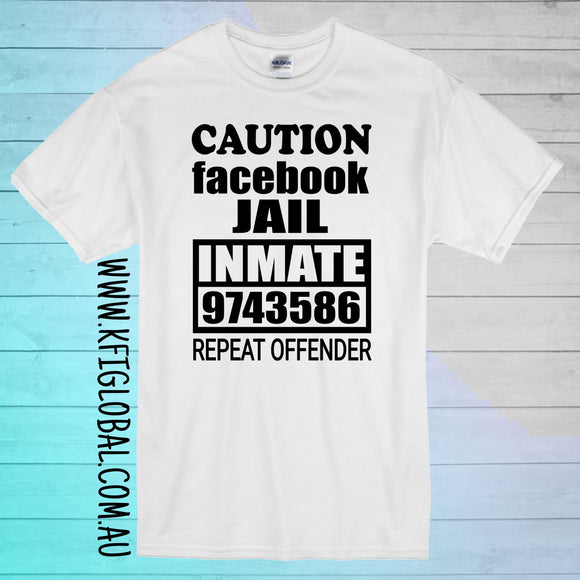 Caution Facebook Jail inmate Repeat Offender Design