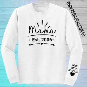 Mama Est. Design - with sleeve names - Design 2