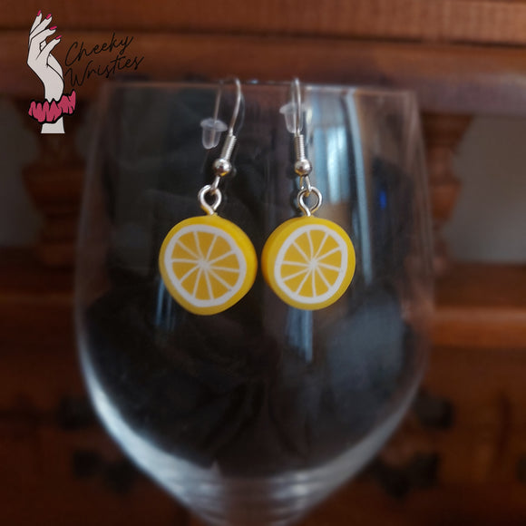 Sliced Lemon Dangle Earrings