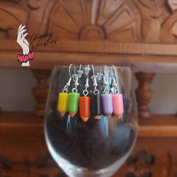 Coloured Pencil Dangle Earrings