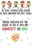 Nice list / Naughty List Scratch Card - Santa's List