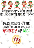 Nice list / Naughty List Scratch Card - Santa's List