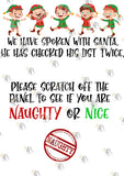 Nice list / Naughty List Scratch Card - Santa's List