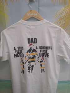 Son's first hero, daughter's first love Design - T-shirt ( Firefighter )