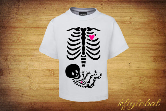 Skeleton Pregnancy shirts - Mum and baby