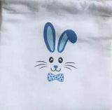 Personalised Easter Bunny Face Bag with Drawstring - Pink or Blue