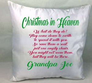 Personalised Christmas cushion / Pillow - Christmas in Heaven